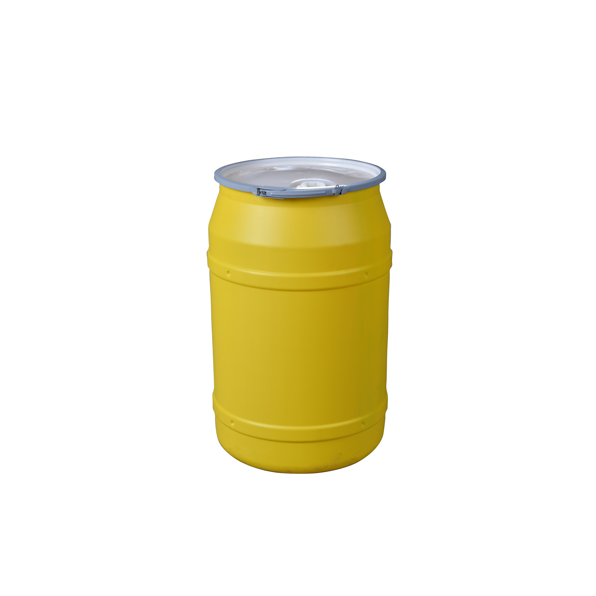Eagle 55-Gallon Salvage Drum — Plastic, Metal Lever-Lock, 2 Bung Holes, Yellow, Model# 1656MBG2